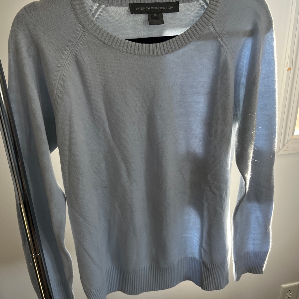 French Connection Women's Soft Blue Crew Neck Sweater
